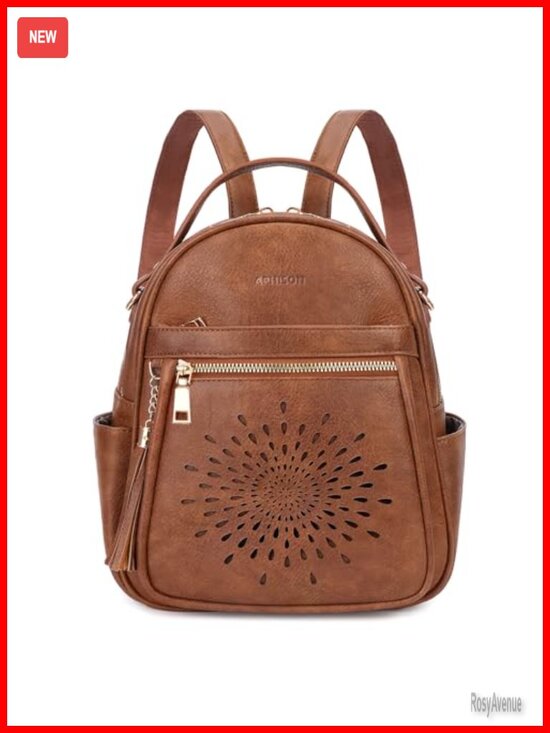 Small Backpack Purse for Women Mini PU Leather Travel Daypack Convertible main image 5
